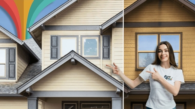 the exterior of a house painted by Groovy Hues experts