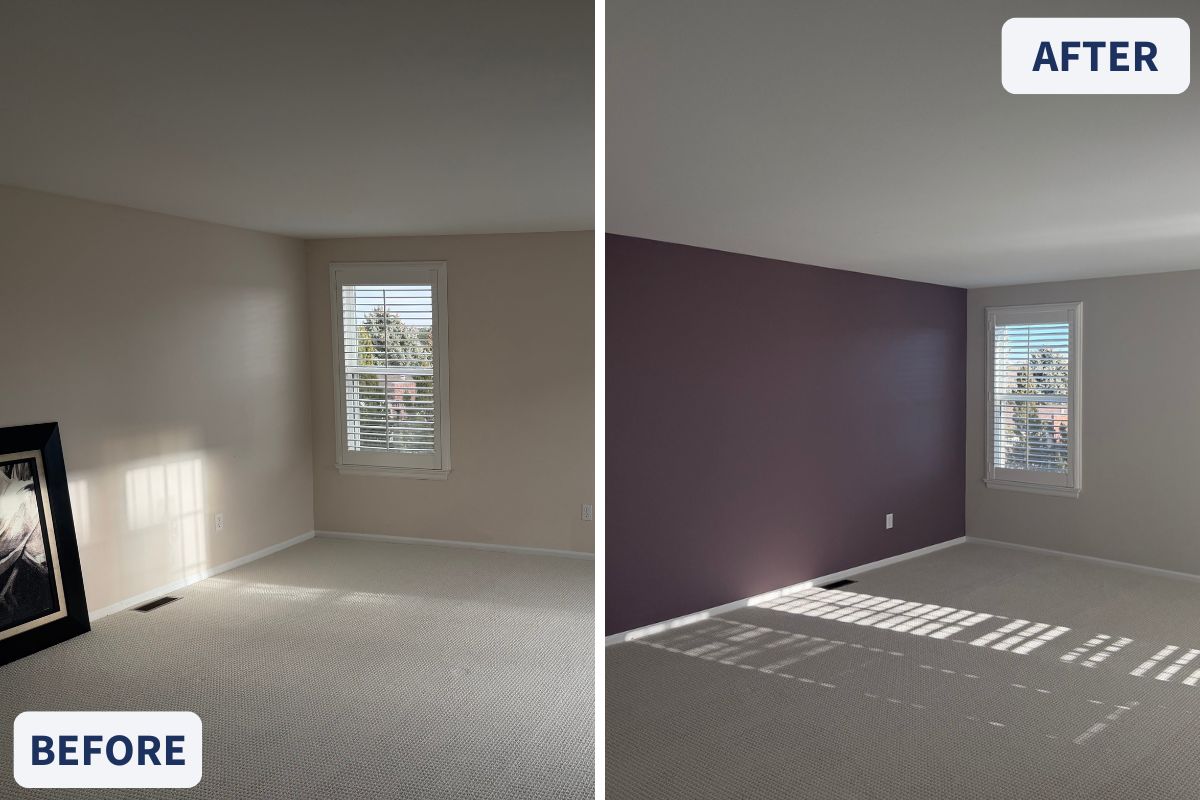 Before and After Bedroom Painting