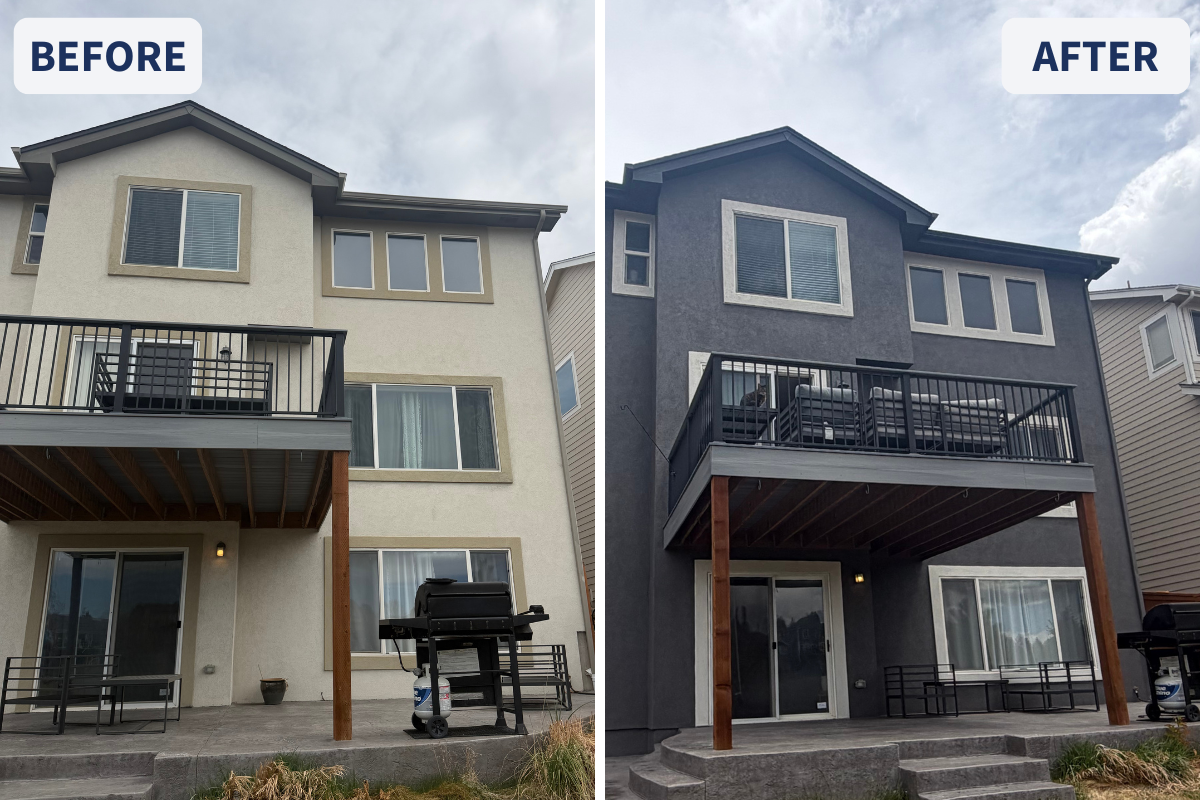 Before and After Stucco Painting in Littleton