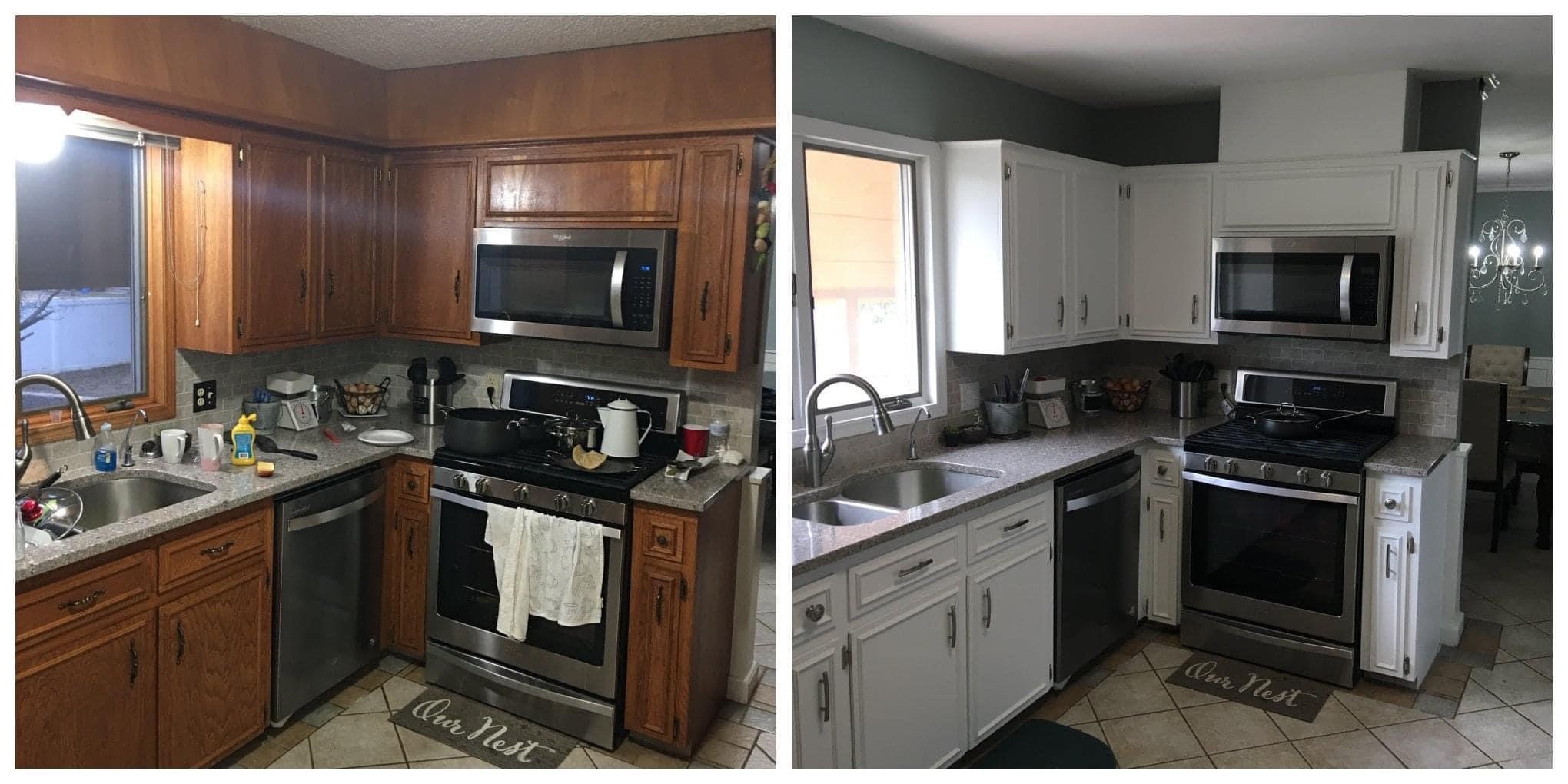 Before and After Kitchen Cabinet Painting Littleton, CO