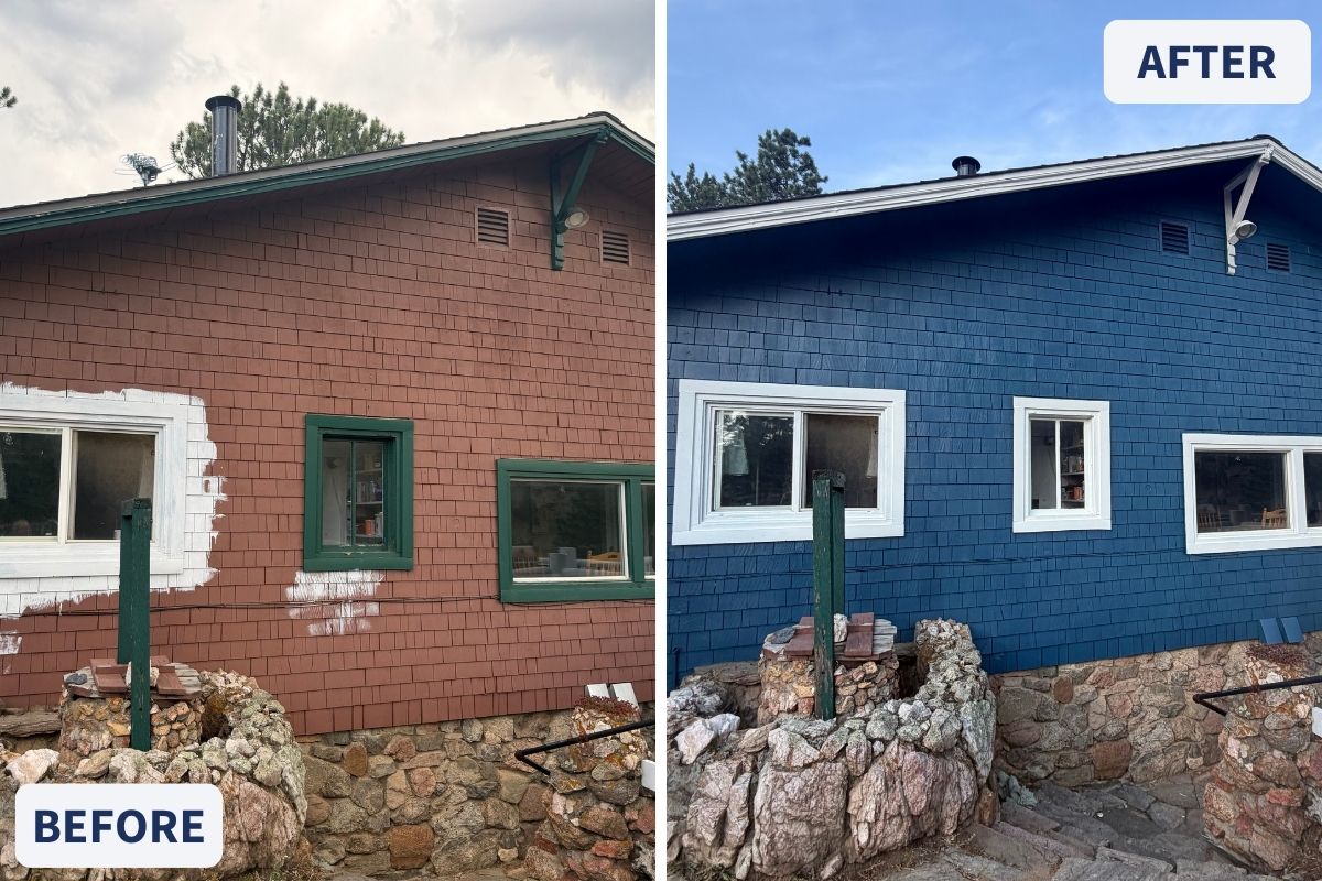 Before and After - Cedar Siding Exterior Painting