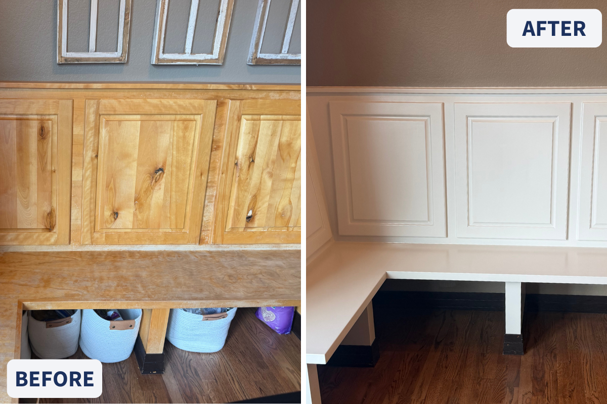 Before and After Wood Bench Painting Littleton