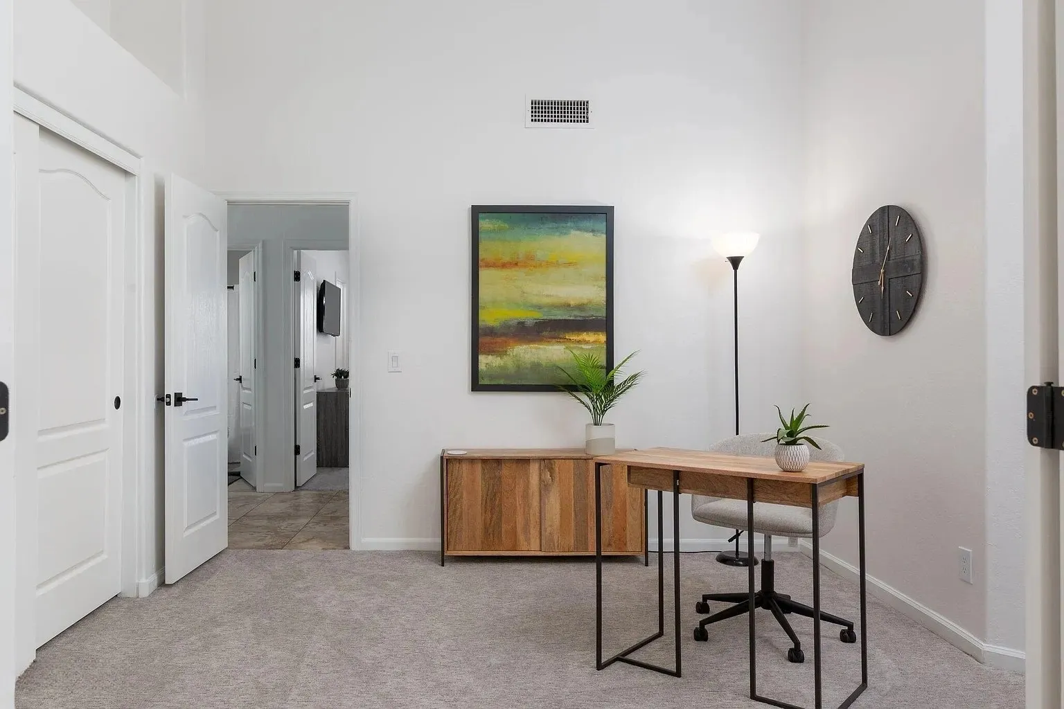 Freshly painted interior room with natural light
