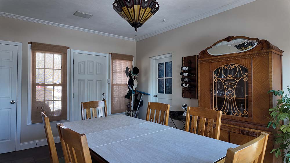 Interior dining room with freshly painted walls and trim by Groovy Hues house painters in Morrisville Bucks County PA