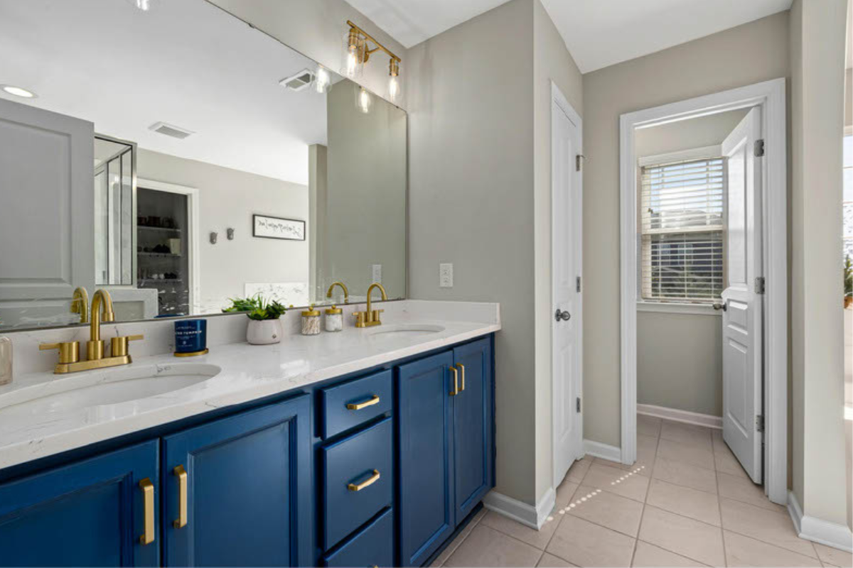 Blue Bathroom Cabinet Painting South Jordan, UT